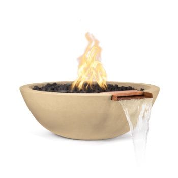 The Outdoor Plus Sedona Fire & Water Bowl - GFRC Concrete Vanilla