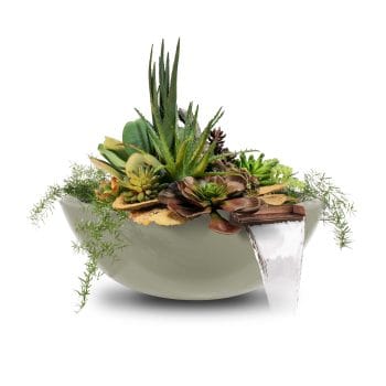 The Outdoor Plus Sedona Planter & Water Bowl - GFRC Concrete Ash
