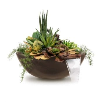 The Outdoor Plus Sedona Planter & Water Bowl - GFRC Concrete Chocolate