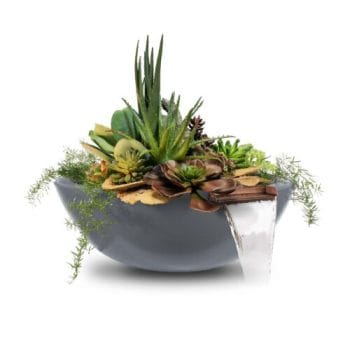 The Outdoor Plus Sedona Planter & Water Bowl - GFRC Concrete Gray