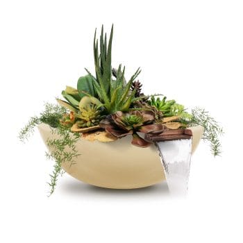 The Outdoor Plus Sedona Planter & Water Bowl - GFRC Concrete Vanilla