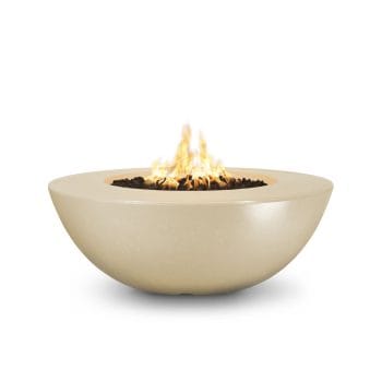 The Outdoor Plus Sedona Fire Pit - Wide Ledge - GFRC Concrete Vanilla