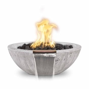 The Outdoor Plus Sedona Fire and Water Bowl - Wood Grain Ivory