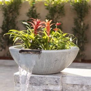 Sedona Wood Grain Planter and Water Bowl