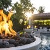Luna Fire Pit - GFRC Concrete by pool