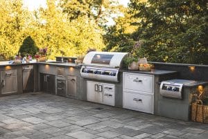 Fire Magic Grills Echelon E1060i in a backyard patio with island