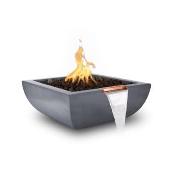 The Outdoor Plus Avalon Fire & Water Bowl - GFRC Concrete Gray