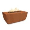 The Outdoor Plus Avalon Linear Corten Steel Fire Pit - 15” Tall