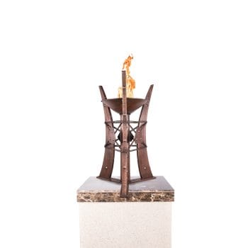 Alternative view of The Outdoor Plus Bastille Column Ornament - Hammered Copper and Corten Steel