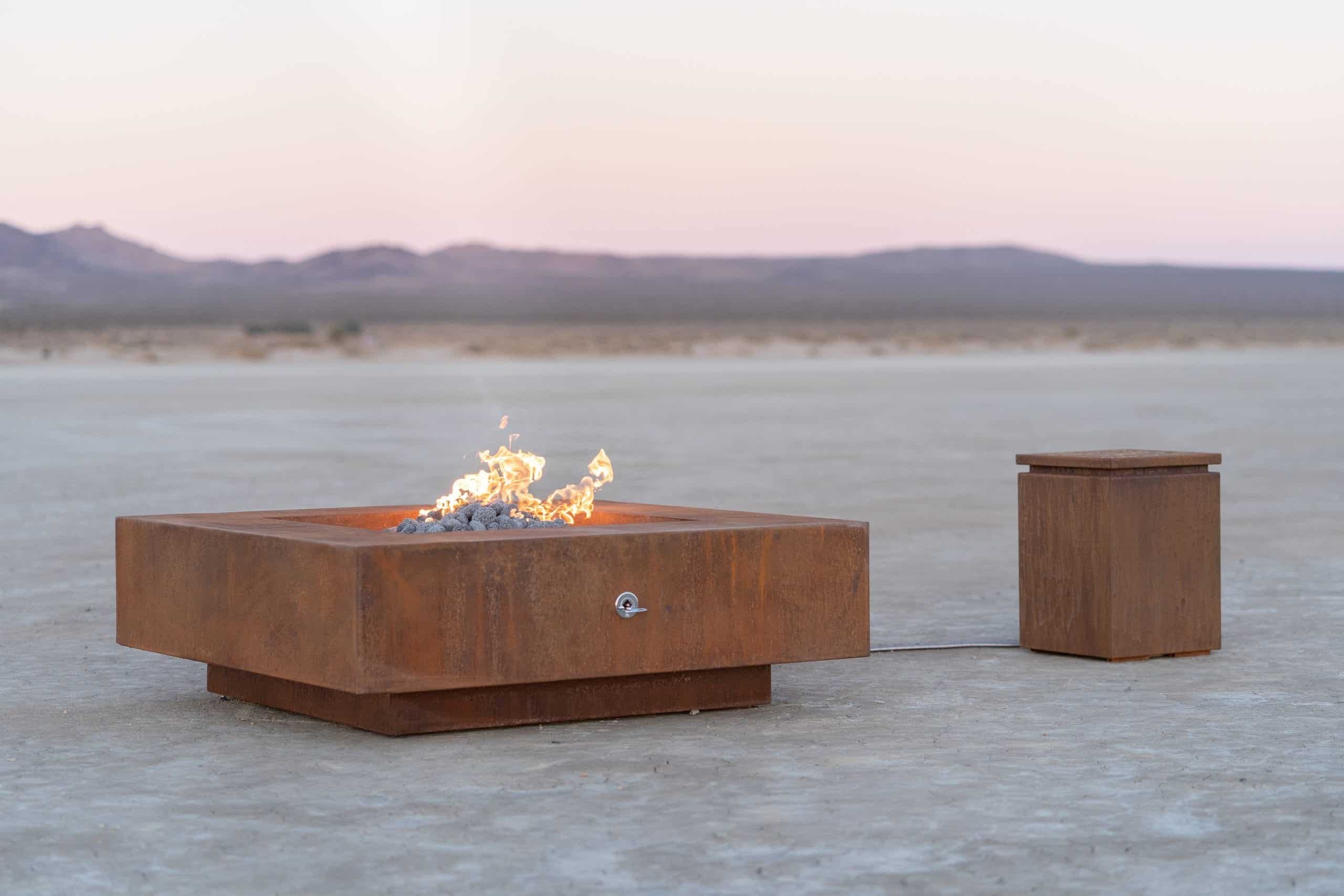 Cabo Fire Pit 48x48 - Corten Steel - Lifestyle