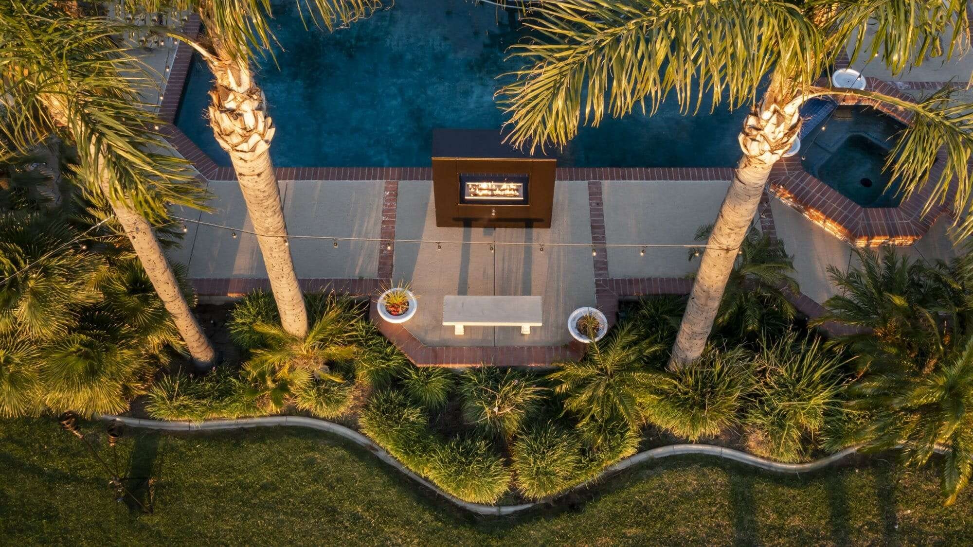 The Outdoor Plus Williams Fireplace Copper Vein Lifestyle from Above