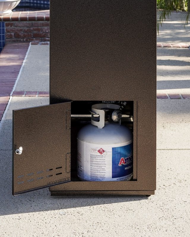 The Outdoor Plus Williams Fireplace Copper Vein Propane Door