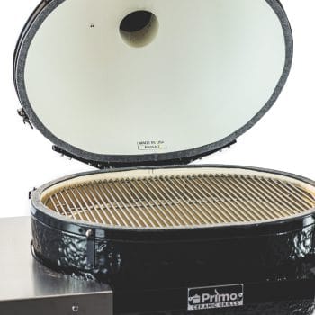 Primo X-Large Charcoal Grill - All-In-One lid open
