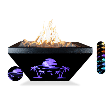 The Outdoor Plus Light House Fire Bowl - Miami Edition - Powder Coated