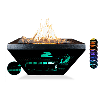 The Outdoor Plus Light House Fire Bowl - Surfs Up Edition - Powder Coated