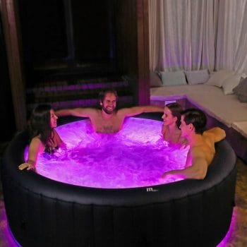 MSPA URBAN Aurora Hot Tub purple lights with 4 people