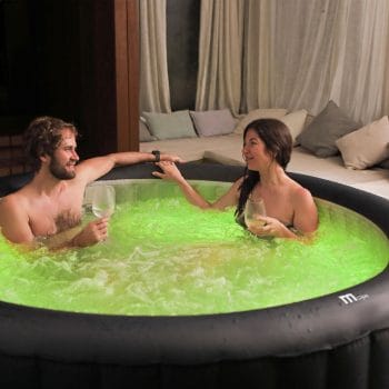 MSPA URBAN Aurora Hot Tub light green lights closeup