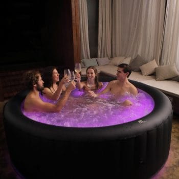 MSPA URBAN Aurora Hot Tub purple lights with 4 people
