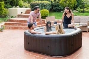 MSPA URBAN VITO Hot Tub Lifestyle photo outside with 5 people