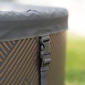 MSPA FRAME Mono Hot Tub Round Bubble Spa Lifestyle photo buckled