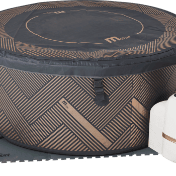 MSPA FRAME Mono Hot Tub Round Bubble Spa studio photo with roof and chiller