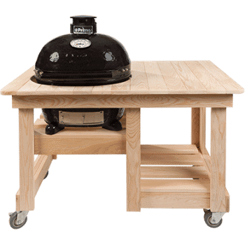 Primo Oval Junior Charcoal Grill - All-In-One cypress countertop