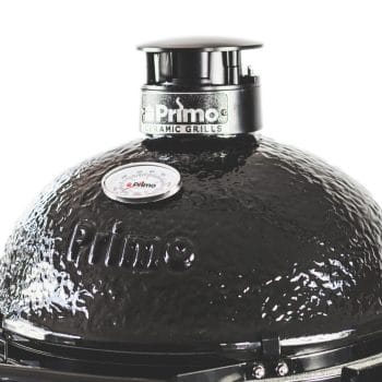 Primo Round Charcoal Grill all in one closeup