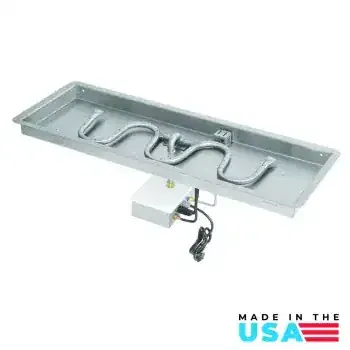 Alternative view of The Outdoor Plus 12” Wide Rectangular Drop-in Pan and Stainless Steel Switchback Burner
