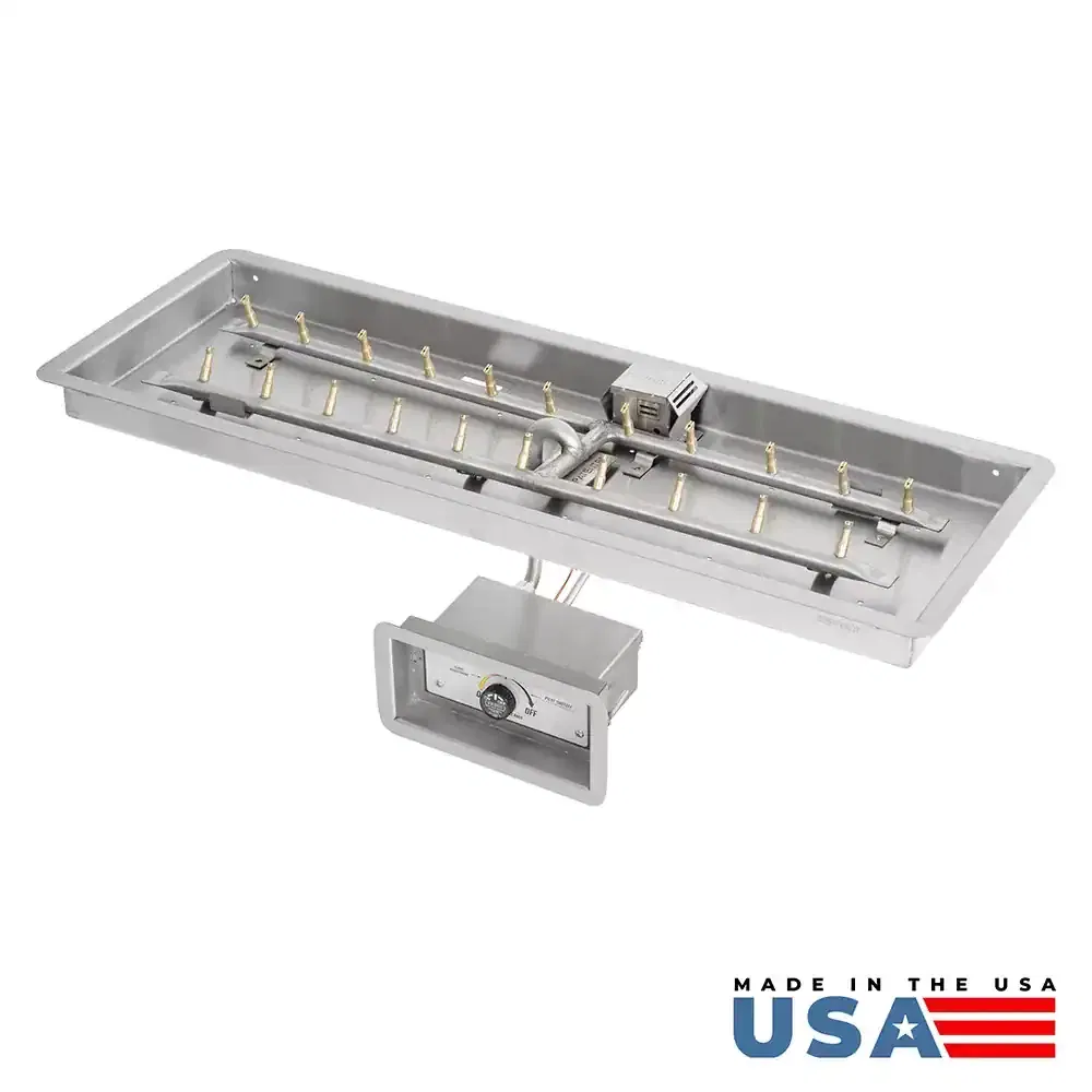 The Outdoor Plus 12” Wide Rectangular Drop-in Pan and Brass “H” Bullet Burner - Image 5