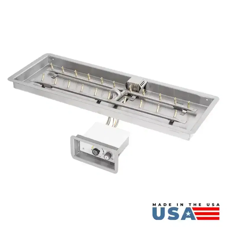 The Outdoor Plus 12” Wide Rectangular Drop-in Pan and Brass “H” Bullet Burner - Image 4