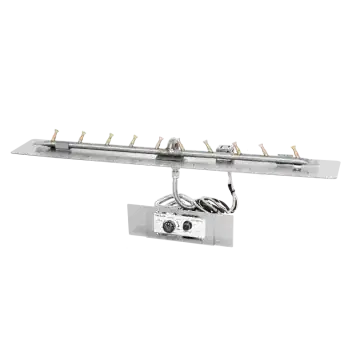 Alternative view of The Outdoor Plus 8” Wide Rectangular Flat Pan and Brass Linear Bullet Burner