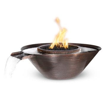 The Outdoor Plus Remi Fire & Water Bowl - Gravity Spill - Hammered Copper