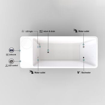 The Plunge Supplier All in One Cold Plunge - GD-004F - GD-004 Top Down Dimensions