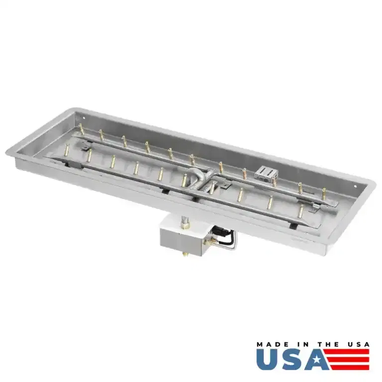 The Outdoor Plus 12” Wide Rectangular Drop-in Pan and Stainless Steel “H” Bullet Burner - Image 3